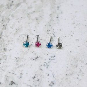 925 Sterling Silver 2.5mm Nose Studs